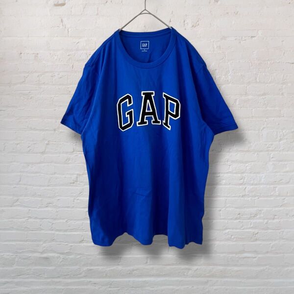 GAP ギャップ ロゴT オーバーサイズ Tシャツ 半袖 クルーネック ブルー 青 美品 大きいサイズ【XL】