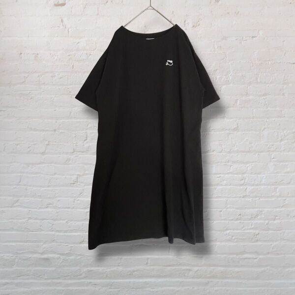 HEART MARKET ハートマーケット カットソー Tシャツ ワンピース 半袖 ブラック 黒 美品 カジュアル【FREE】