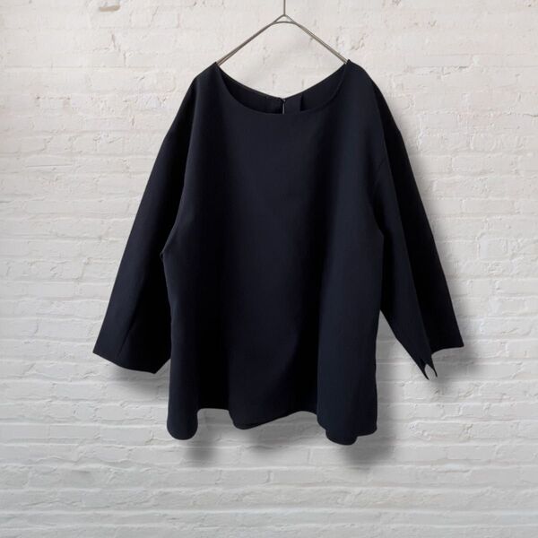 Sens de vie サンスドゥヴィ レディース 7分袖 シャツ ブラウス 綺麗め オフィス ネイビー 紺色 美品【L】