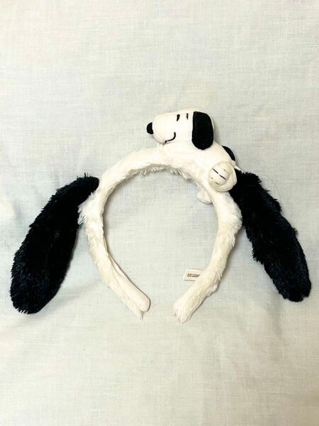 カチューシャ USJ ユニバ ユニバーサルスタジオ スヌーピー SNOOPY ホワイト カジュアル 耳ワイヤー入り