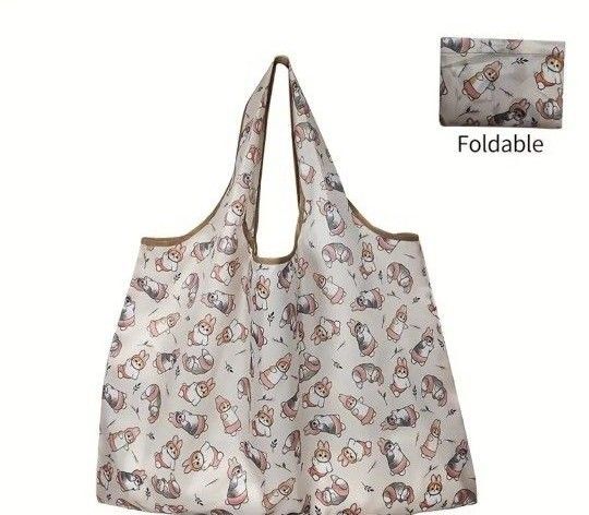 猫ちゃん うさにゃん エコバッグ ナイロントートバッグ ショルダーバッグ 折りたたみバッグ