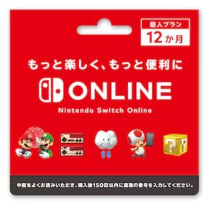 『必ず郵送』Nintendo Switchオンライン利用券 個人プラン12か月 ダウンロードカード未使用品