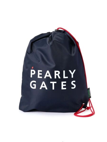 新品未使用 PEARLY GATESパーリーゲイツナイロン巾着エコバック (UNISEX) ネイビー※現物画像は7枚目からです