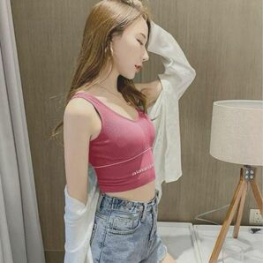 新品未使用 ピラティス ヨガ スポーツブラ ナイトブラ ノンワイヤー フィットネス ピンク