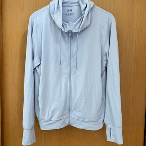 [UNIQLO エアリズム】パーカーメッシュ ポケッタブル レディースLグレー良品