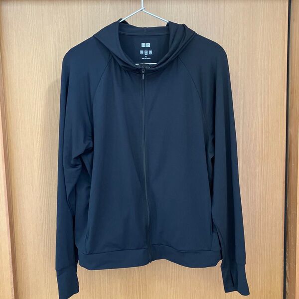 [UNIQLO エアリズム】パーカーメッシュ レディースXL ブラック 良品