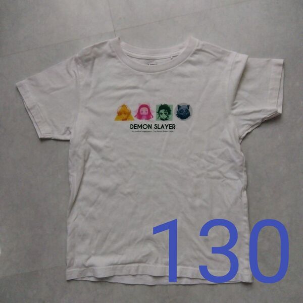 鬼滅の刃 半袖Tシャツ Tシャツ UNIQLO ユニクロ UT 130 白 半袖 トップス キメツ 鬼滅 子供服 半袖