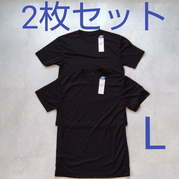 メンズ 半袖インナー 半袖シャツ 半袖肌着 L メッシュ 新品未使用 黒 ブラック 紳士
