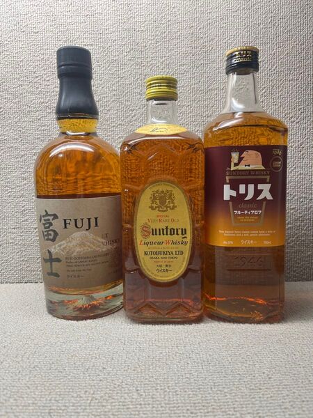 国産ウイスキー 3本セット 未開封 シングルモルト富士 角瓶復刻版 トリスクラシック フルーティーアロマ キリン サントリー