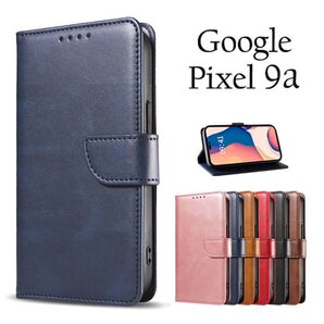 Google Pixel 9Aケース グーグルピクセル9a ケース 手帳型 シンプル:ネイビー