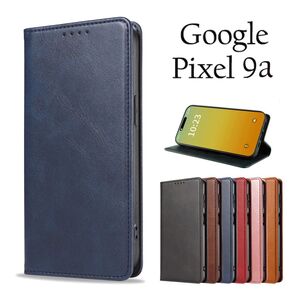 Google Pixel 9aケース グーグルピクセル8a ベルトなし マグネット 手帳型:ネイビー