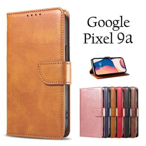 Google Pixel 9Aケース グーグルピクセル9a ケース 手帳型 シンプル:ライトブラウン