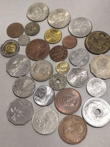 硬貨色々、 外国銭 貨幣 海外