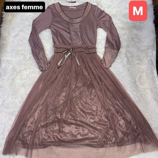 axes femme(アクシーズファム) ワンピース レディース Mサイズ アワピンク ☆未使用タグ付き☆