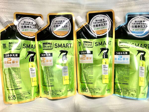 値下不可 メンズビオレSMART 化粧水ミスト 詰替(約2回分)クリアシトラスの香り160ml×3アクアソープの香り160ml×1
