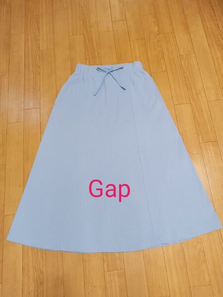 GAP ギャップ スウェット ロングスカート ウエストゴム 水色【XS】