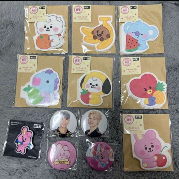 bts bt21 ダイカットメモ 缶バッジ ピンバッジ