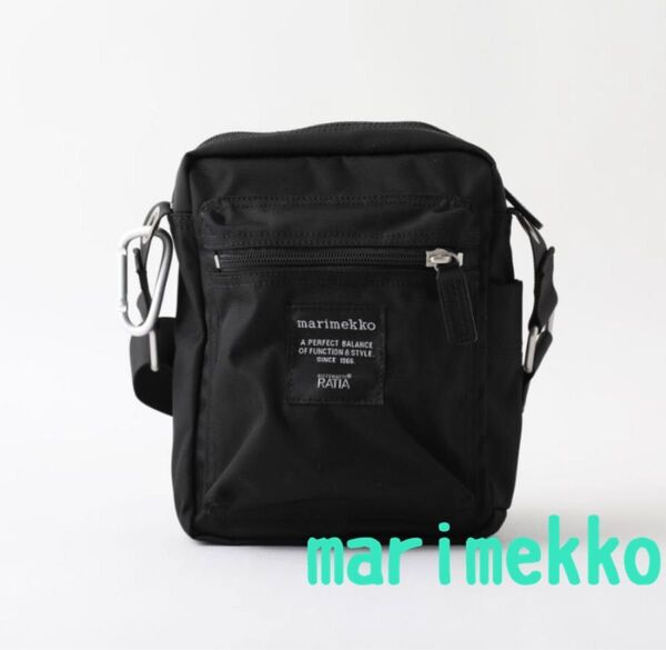 新品 マリメッコ ショルダーバッグ CASH&CARRY 黒 キャッシュ&キャリー ブラック 斜め掛け marimekko