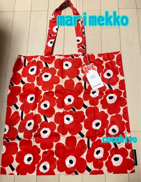 新品 marimekko マリメッコ トートバッグ レッド ウニッコ柄 ピエニ エコバッグ 花柄 赤