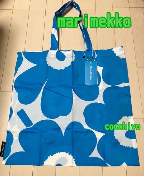 新品 marimekko マリメッコ Kioski トートバッグ ブルー キオスキ エコバッグ 青 ウニッコ ピエニ 花柄