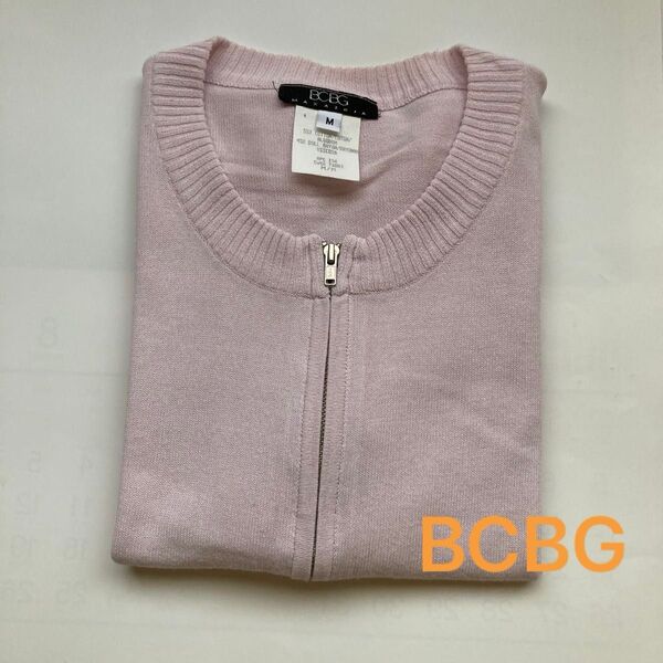 BCBG ジップアップセーター アイスピンク