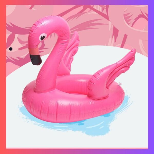 フラミンゴ うきわ 足いれ プール 海 川遊び ピンク 子供 キッズ 足入れ 夏 浮き輪 1~5歳 浮き具
