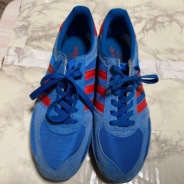 adidas アディダス メンズ スニーカー LA trainer 27.5㎝ 青 ブルー/レッド おしゃれ
