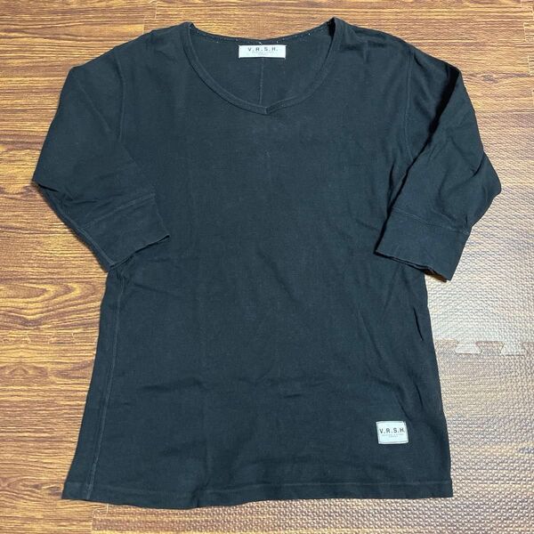 VAROSH Vネック 無地 七分袖 Tシャツ 黒 Lサイズ 平成 109系 ギャル