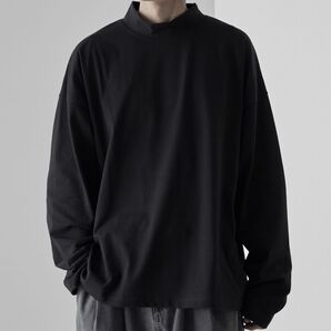 ブラック ハイネック 長袖カットソー