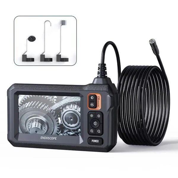 Lancol 4.3インチ HD 8mm シングルカメラ 内視鏡5m ファイバースコープ マイクロスコープ 配管検査 車体検査