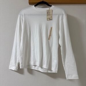 【新品】無印良品 スムース編みクルーネックT シャツ ホワイト Sサイズ 未使用