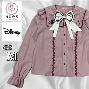 axes femme Disney コラボ アリス セーラー 長袖ブラウス M