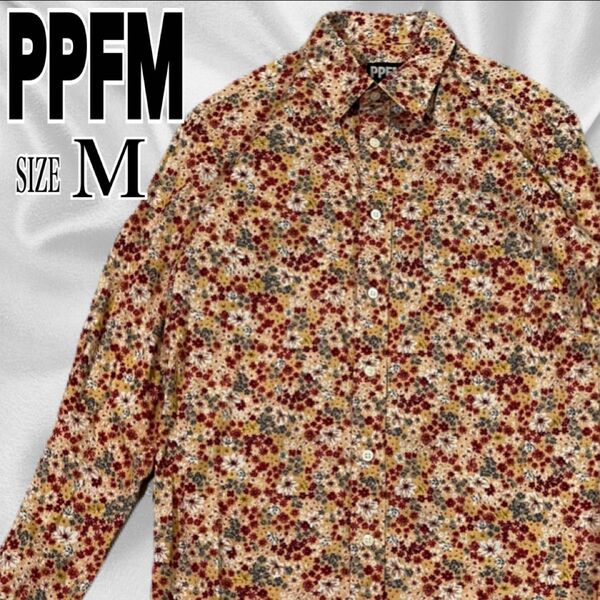 PPFM ピーピーエフエム メンズ 花柄 長袖シャツ Mサイズ フラワー