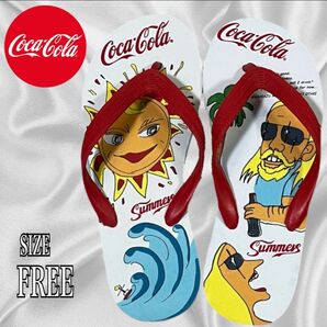 Coca-Cola コカコーラ サマーイラスト ビーチサンダル フリーサイズ