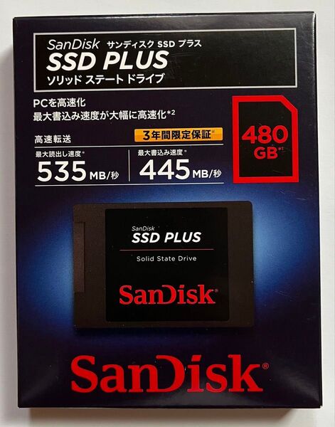 未開封 SSD PLUS SDSSDA-480G-J26 SanDisk サンディスク