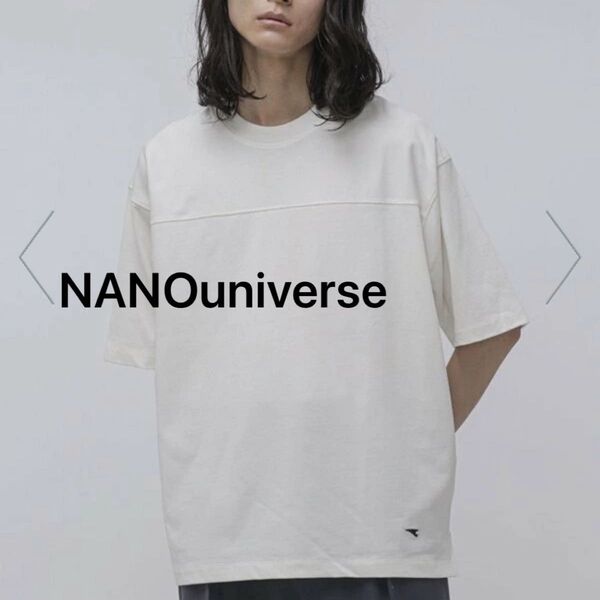 ナノユニバース LB.04/ワンポイントフットボール Tシャツ ホワイト