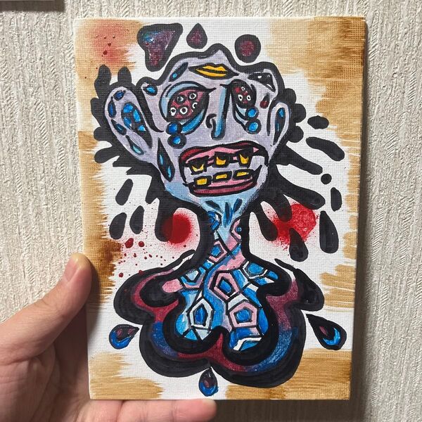 【ゾンビの鳴き声】 絵画 現代アート イラスト ホラー 壁掛け インテリア