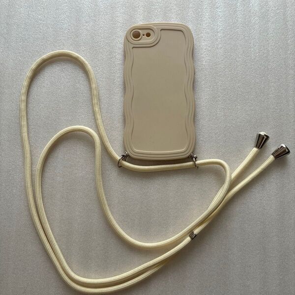 スマホショルダーケース ベージュ iPhoneSE 2