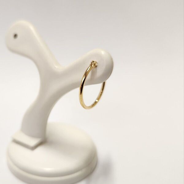 新品 K18シンプルフープピアス(リングピアス) サイズ1mm×13mm 片耳分