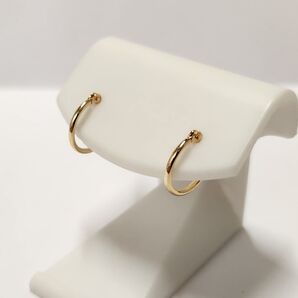 新品 K18シンプルフープピアス(リングピアス) サイズ1mm×10mm