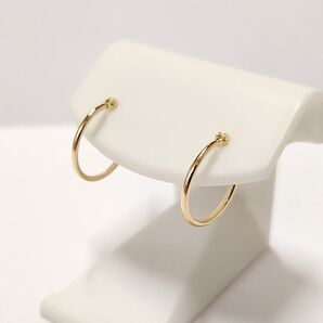 新品 K18シンプルフープピアス(リングピアス) サイズ1mm×13mm