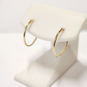 新品 K18シンプルフープピアス(リングピアス) サイズ1mm×15mm