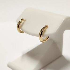 新品 K18シンプルフープピアス(リングピアス) サイズ2mm×10mm