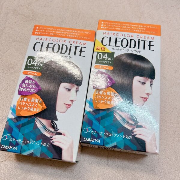 クレオディーテ ヘアカラークリーム 04KB カーキブラウン(50g+50g) 白髪用ヘアカラー