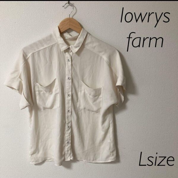 LOWRY'S FARM 半袖シャツ オフホワイト Lサイズ