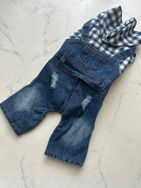 犬 服 新品 未使用 春 夏 オーバーオール ロンパース つなぎ