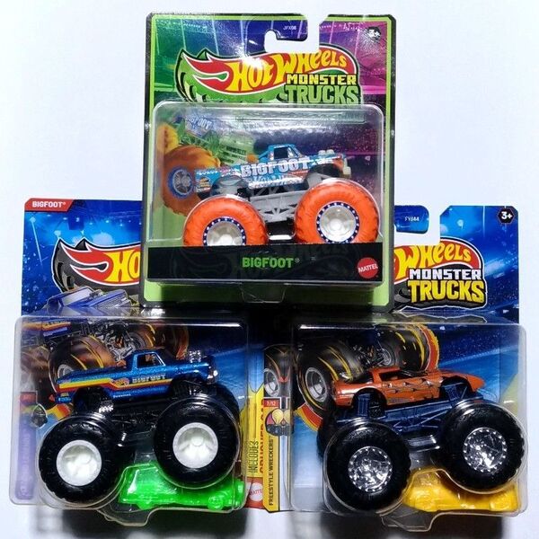 新品未開封 ホットウィール 光る モンスタートラック ビッグフット BIGFOOT Hot Wheels ビックフット 3台セット