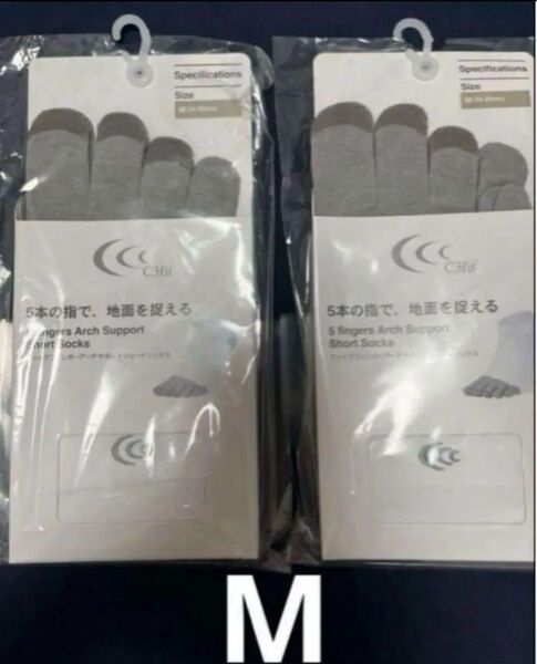 ゴールドウイン ファイブフィンガーアーチサポートショートソックス M WH