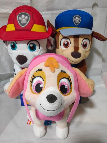 【パウ・パトロール】ぬいぐるみ3点(スカイ、マーシャル、チェイス)
