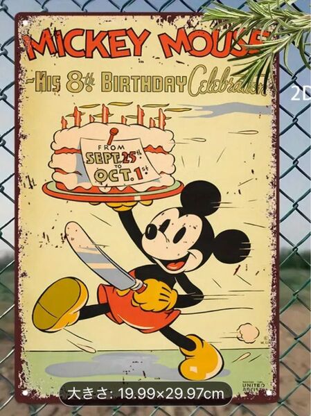 『最安1枚あたり800円!』ブリキ看板 アメリカン雑貨 ミッキーマウス ディズニー Disney 10枚セット